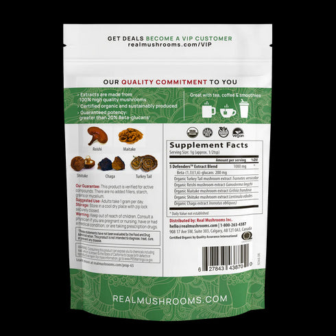 5 Defenders Powder 100g-Real Mushrooms-Matakana Pharmacy
